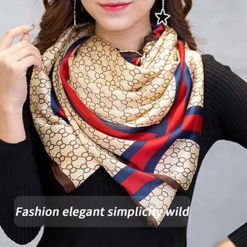 

New women silk scarf stripe plaid scarves shawls protection mouth scarf long Cover face shawl gifts for mom mother