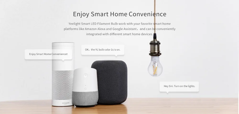 Xiaomi Yeelight Smart E27 светодиодный лампочка накаливания Регулируемая яркость энергосберегающая умная лампочка для Mijia APP Apple Homekit