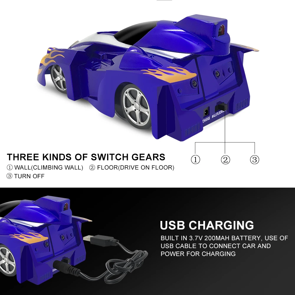 Радиоуправляемый мини-автомобиль освещение стены скалолазание Гравитация инфракрасный пульт дистанционного управления автомобили игрушки