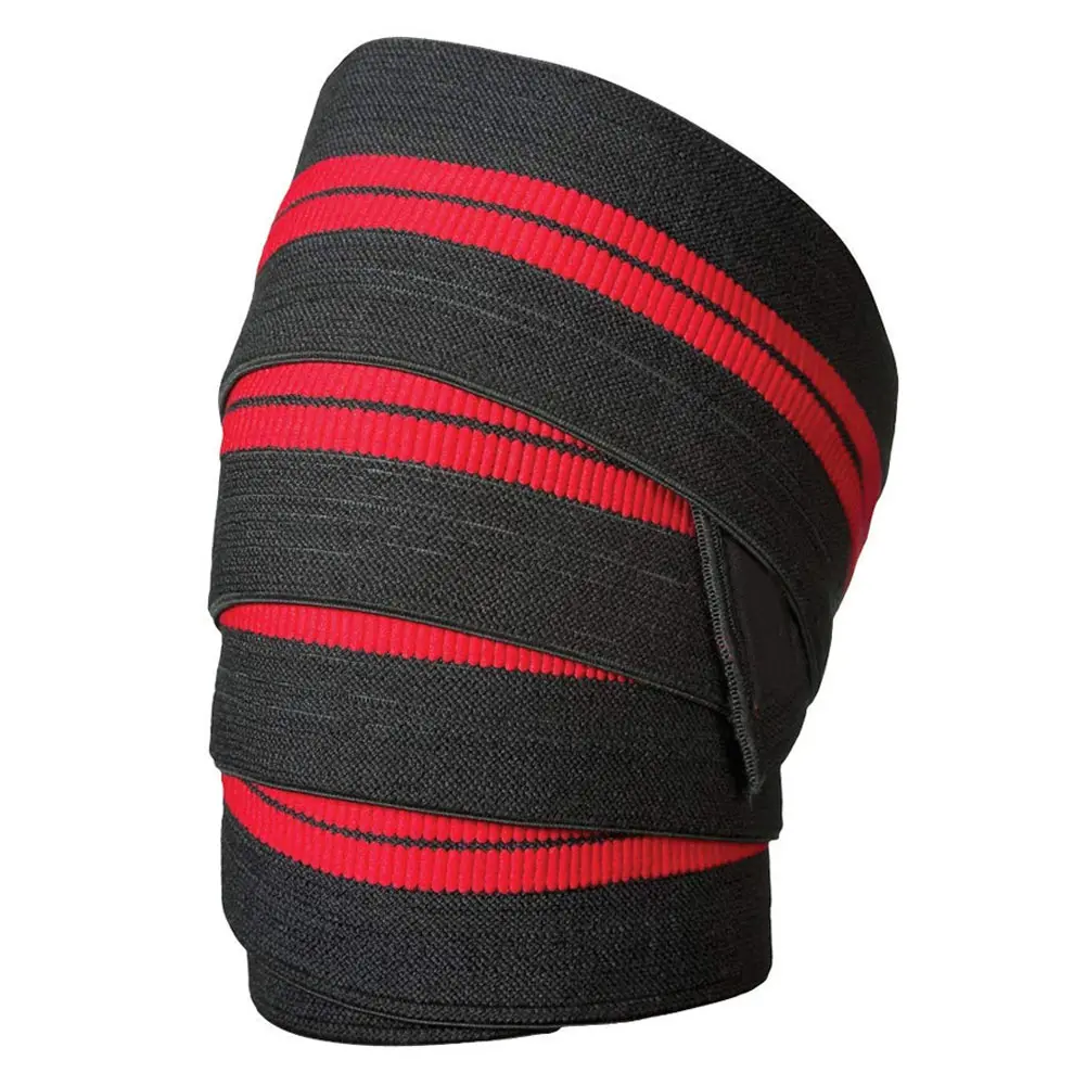 Черный Hot 2 Pcs Weightlifting Knee Wraps Gym Workout Fitness Compression Knee Support Straps MVI-ing - Цвет: Черный