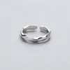 XIYANIKE 925 Sterling Silver Glossy Twisted Wave Opening Ring For Women Wedding Couple Simple Creative Jewelry Adjustable ► Photo 3/5