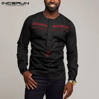 

INCERUN Fashion African Dashiki Shirt Men Patchwork 2020 Long Sleeve O Neck Streetwear Men Clothing Casual Shirts Camisa S-5XL 7