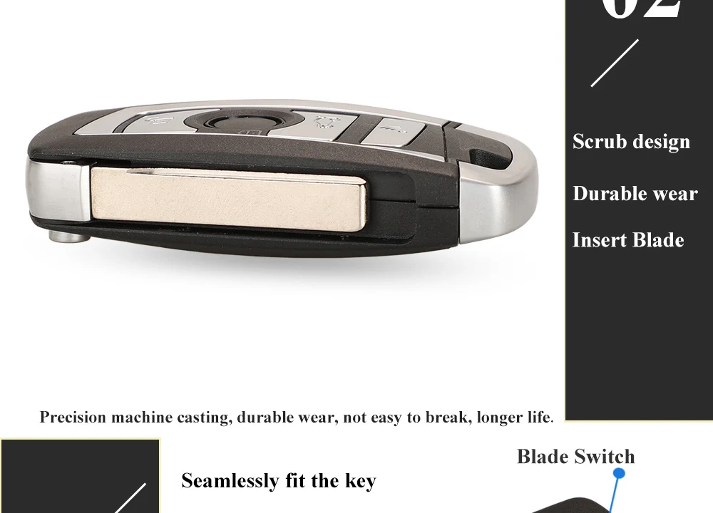 Keyforkess CAS2 modificato vibrazione chiave a distanza 315/433/868MHZ Chip di ID46-PCF7953 per BMW 3 5 7 E38 E39 E46 M5 X3 X5 E65 4 pulsante Fob - Hfa89ca58064d4cad93b75b8cefc4986f1