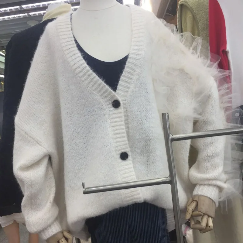 ^*Best Offers 2019 Solid Color Sweater Women's Autumn And Winter New Single-breasted V-neck Single-breasted Cardigan F580