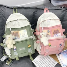 Ins high value schoolbag female Korean version high school student backpack versatile collision sessen department junior high