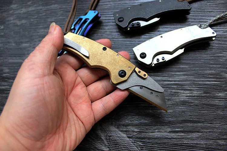 Copper/Titanium Paper Cutter Knife Utility Knife Unpacking EDC Folding Knife Universal Multi-Trapezoidal Blade