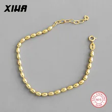 Итальянский Золотой цвет европейский браслет из бисера для женщин девочек 925 пробы серебряные регулируемые персонализированные браслеты для подружек невесты