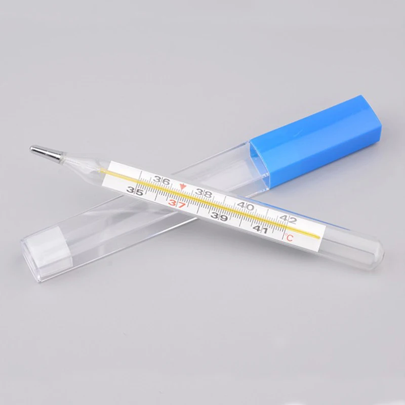 Dispositivo de medición de la temperatura corporal, termómetro de vidrio mercurio para axila, producto para el cuidado de la salud en el hogar, pantalla de gran tamaño, nuevo, 1 unidad