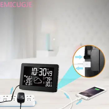 

Wireless weather station weather forecast digital thermometer&hygrometer Colorful LCD display electric alarm clock