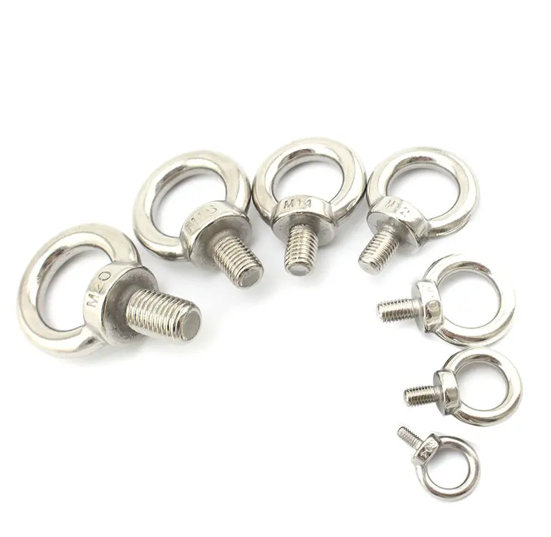 

5Pcs M20 304 Stainless Steel Eye Bolt Marine Lifting Eye Screws Ring Loop Hole Cable Rope Lifting