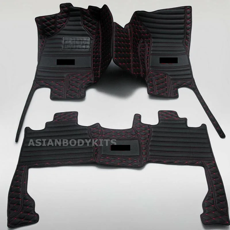 Подходит для Hummer H2 коврики Эко Высокое качество кожа 2003-2009(все модели - Название цвета: red  black