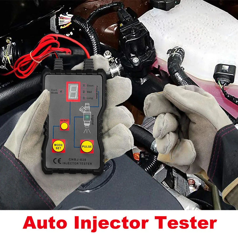 12V Fuel Injector Tester 4 Pluse Modes Flush Cleaner Adapter Cleaning Tool Kit