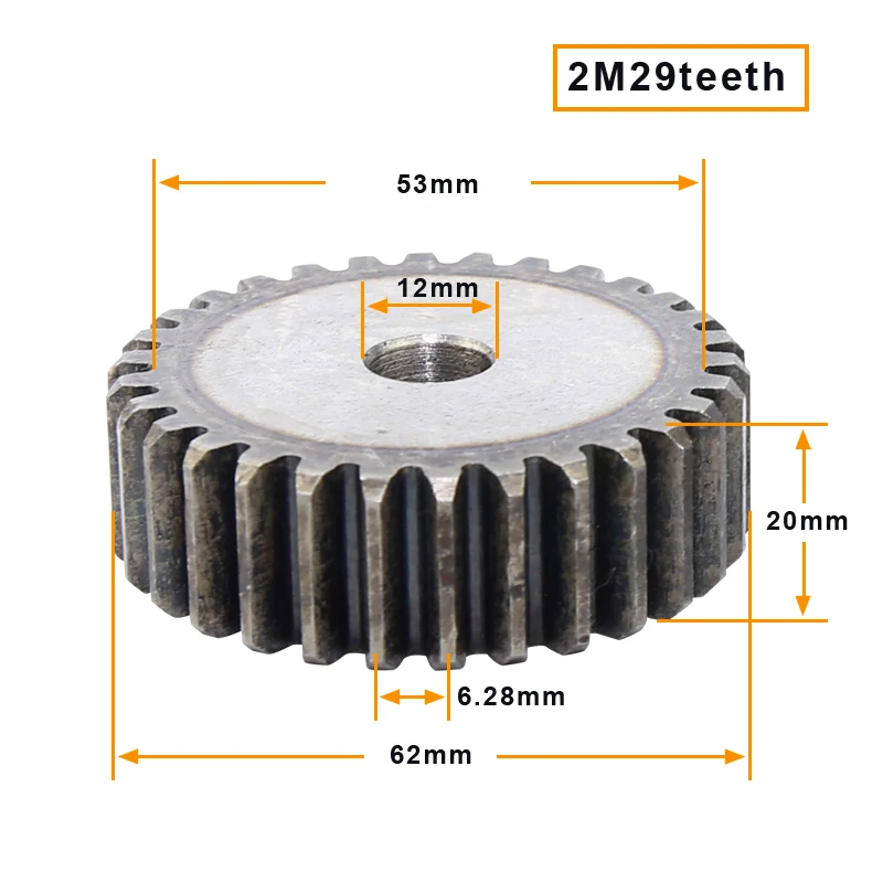 2M29 teeth gear process hole low carbon steel material spur gear without step