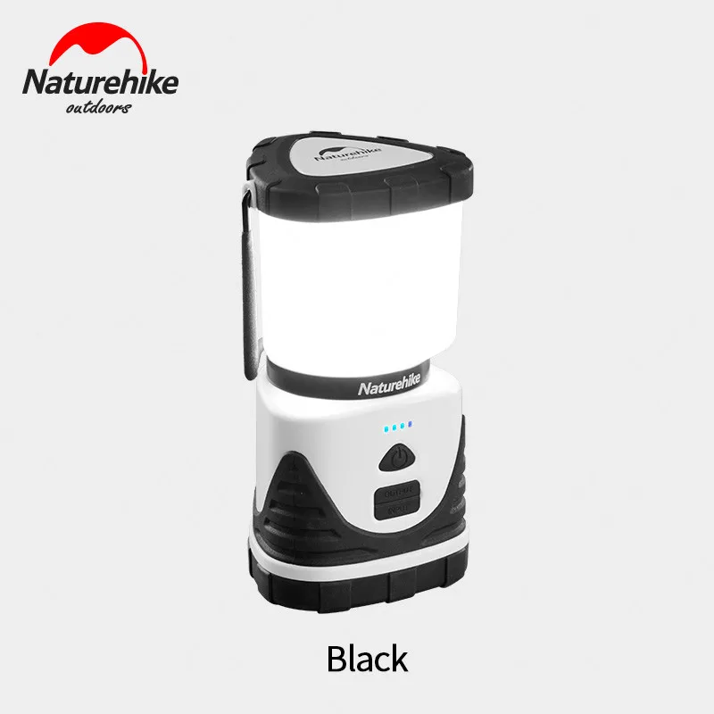 Black Naturehike 6600mA наружная лампа многофункциональная триколор походная лампа в палатку 22 часа светодиодный светильник для кемпинга Зарядка сокровище подвеска - Цвет: Black