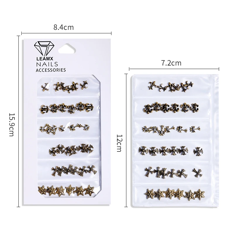 LEMAX Mixed/bag Alloy Jesus Cross Frame Star Nail Art Decorations 3D DIY Manicure Tools Nail Accessories Charms Punk Decor L533