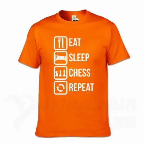 Повседневная футболка с надписью «Eat Sleep Chess Repeat», забавные мужские футболки, Подарочная хлопковая футболка с коротким рукавом, модные хлопковые топы 16 цветов