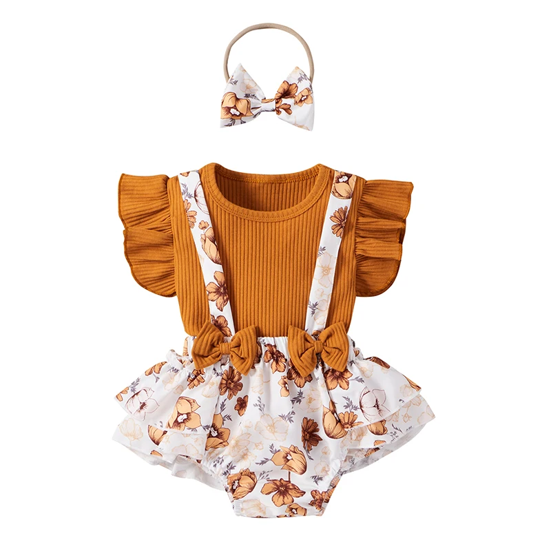 Baby Clothing Set for boy Newborn Infant Baby Girl Clothes Set Fashion Knit Ruffle Tops Shorts Headband Summer 3Pcs Outfit Overall For New Born Clothing baby shirt clothing set Baby Clothing Set