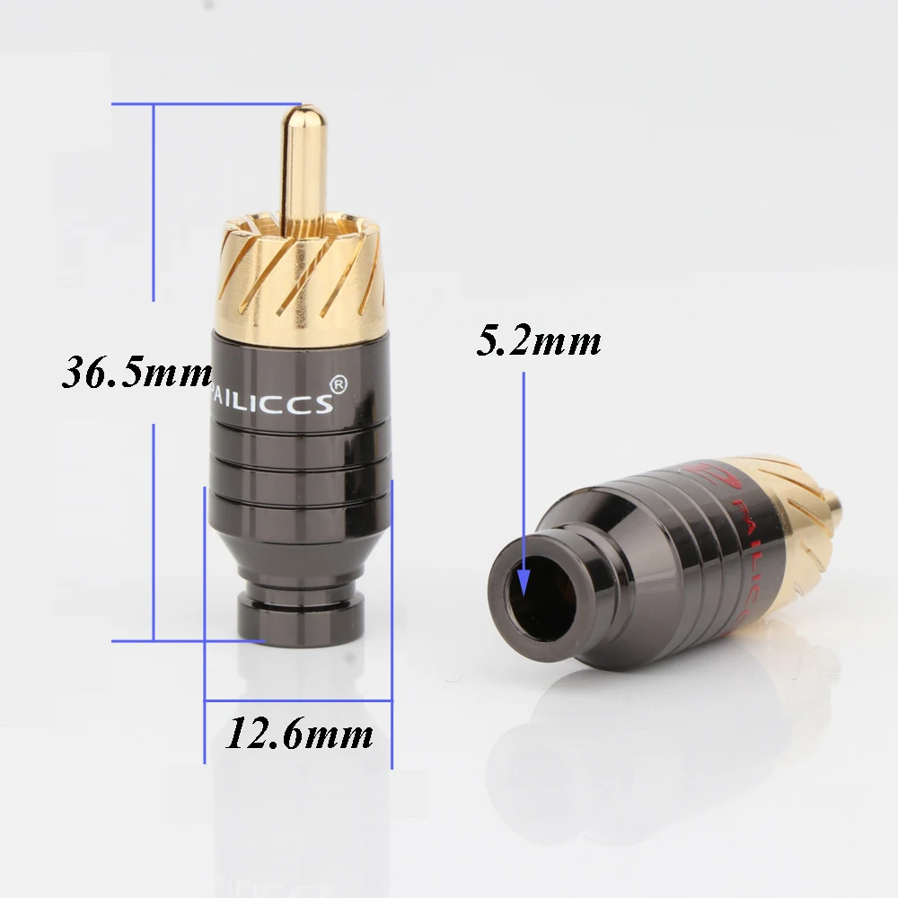 4 шт. медный разъем RCA позолоченный адаптер для аудио и видео | Электроника