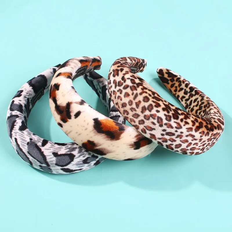 

Punk Snake Leopard Pattern Headbands Bohemian Velvet Sponge Hairband Vintage Serpent Hair Accessories For Women Girls F10581