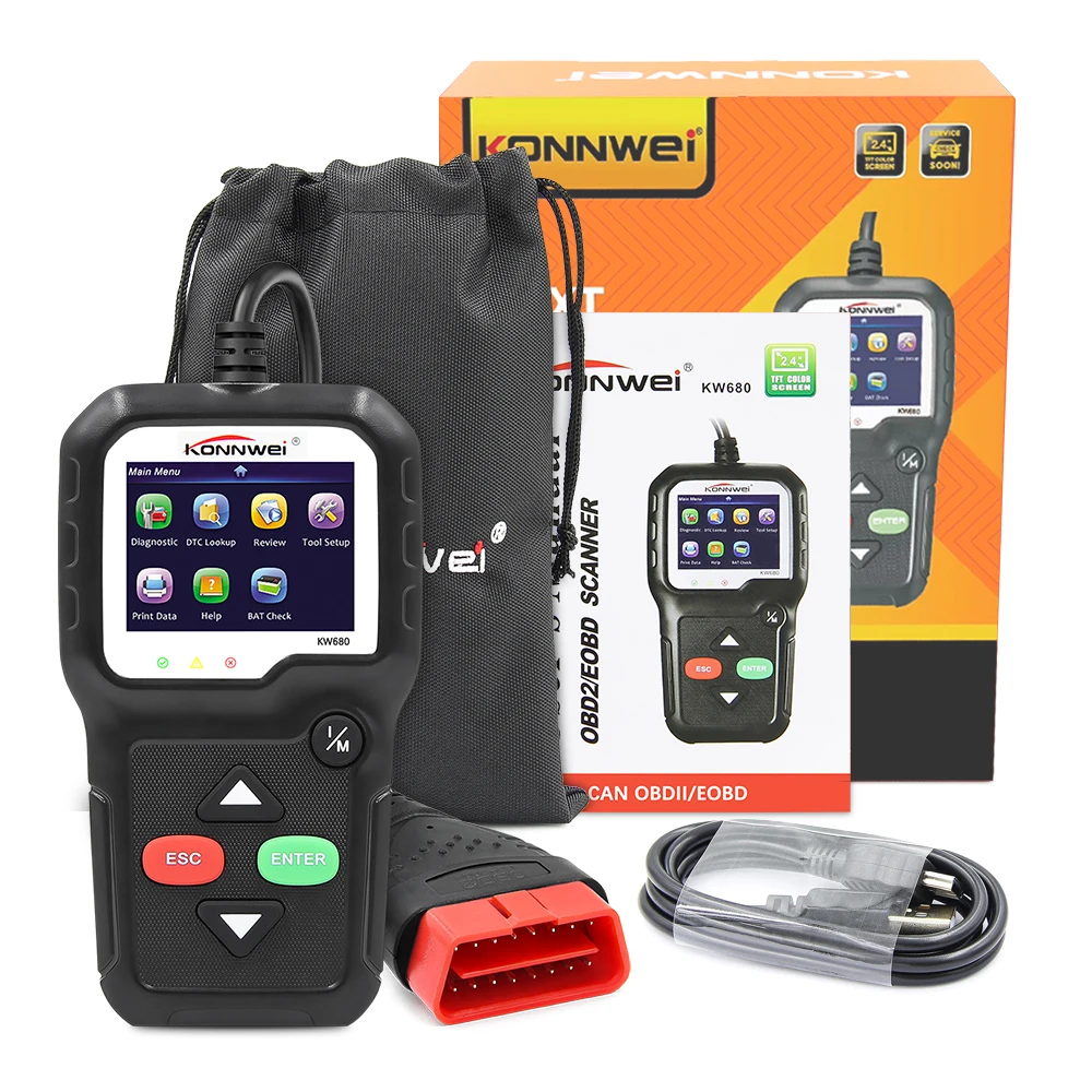 OBD2 сканер OBD Автомобильный диагностический инструмент KONNWEI KW680 считывание четких кодов ошибок русский OBD2 автомобильный сканер