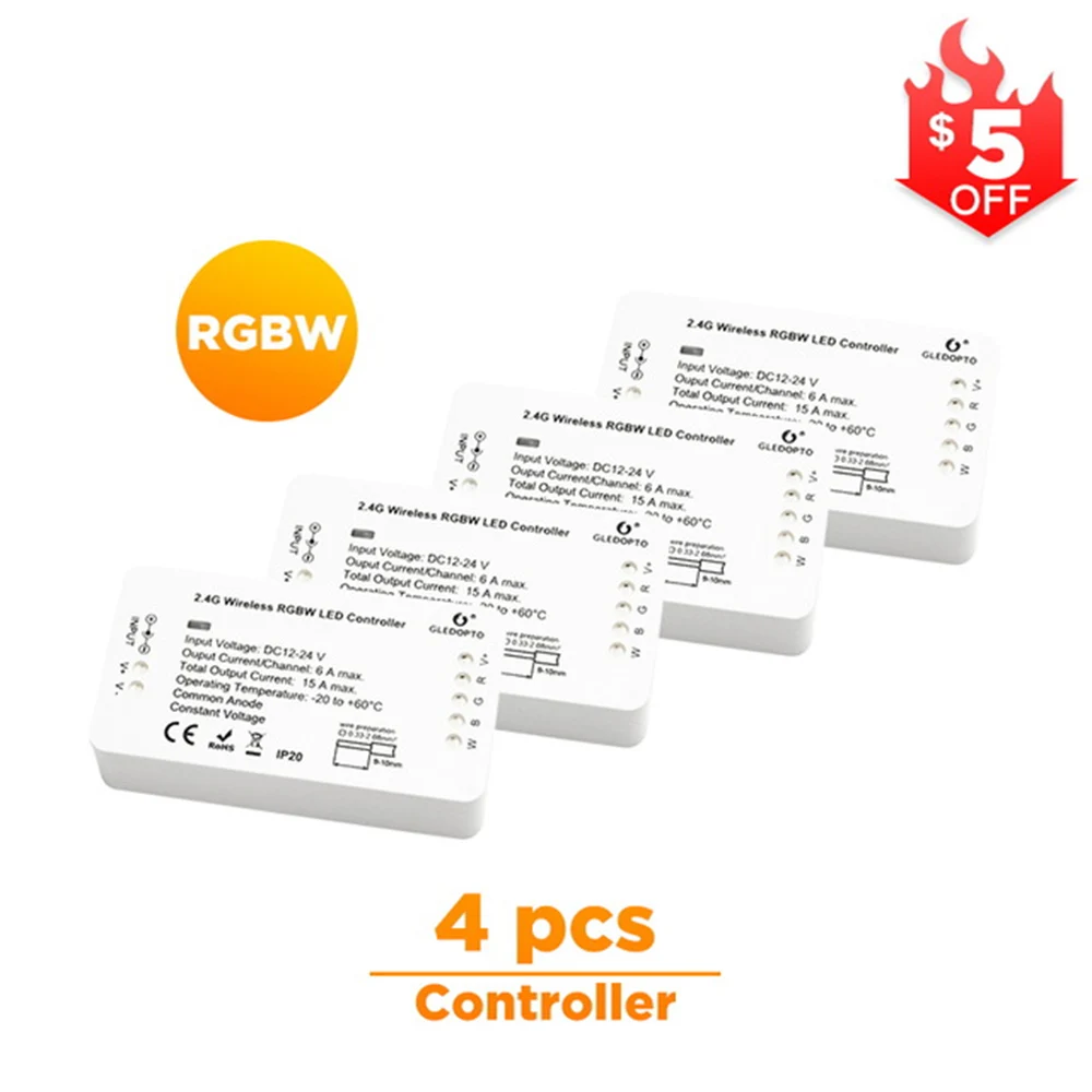 4pcs RGBW G светодиодный opto Zigbee RGBCCT RGBW светодиодный контроллер управления Smart 12V 24V DC Голосовое управление Echo Plus Smartthings Zigbee 3,0 контроллер-концентратор - Цвет: 4pcs RGBW