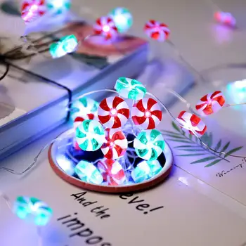 

3M LED String Light Lovely Candy Shape Copper Wired Lamp String with Remote Control Christmas Party New Year Decoration