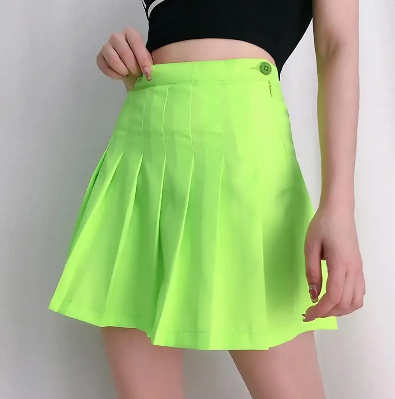 

YYXZ Autumn Fashion Slim Solid Color SML High Waist Skirt Woman Casual Mini Skirt Lady A-line Skirt