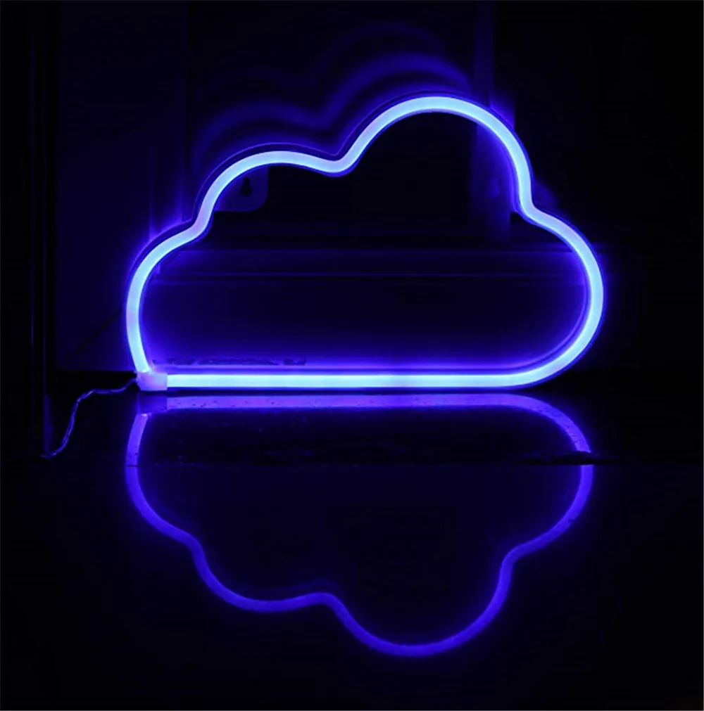 Blue cloud Ночной светильник Батарея/USB работает облака светильник ning неоновый светильник s для рождества Детская комната вечерние подарок к празднику Украшения в спальню - Испускаемый цвет: Blue cloud