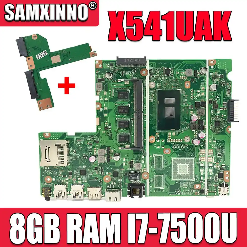 Бесплатная плата для Asus X541UA X541UAK X541UVK X541UJ X541UV X541U F541U R541U материнская ноутбука с 8 ГБ