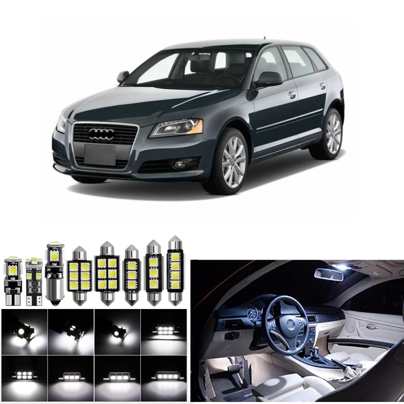 16 шт. Автомобильные светодиодные лампы CAN bus для автомобилей 2006 2012 Audi A3 8P Sportback e