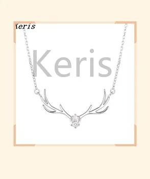 

100%S925 Pure Silver Original One Deer Has Your Necklace Female Pure Silver Small Antler Clavicle Chain Sen Department Elk Penda