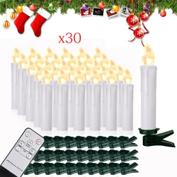 Wholesale Set of Flameless LED Candle Lamps with Timer & Remote (White 30PCS)