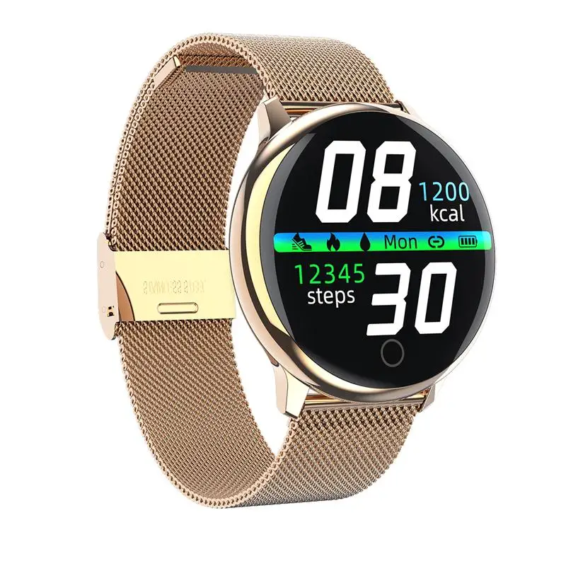 Gold Steel Strap 696 Q16 умный Браслет Полный сенсорный Контроль Пульса кровяное давление физиологический монитор Браслет фитнес-трекер умные часы - Цвет: Gold Steel Strap