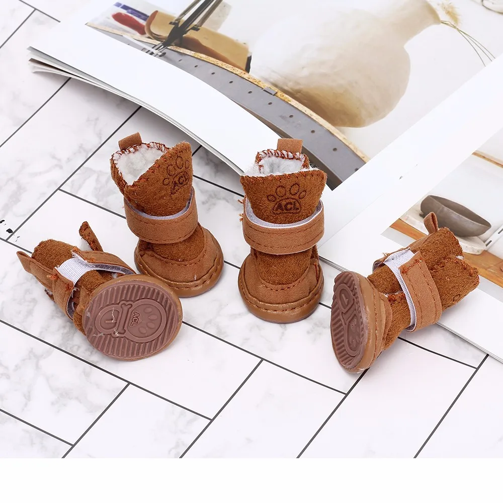 Обувь для собак с мягкой подошвой удобные нескользящие толстые зимние сапоги