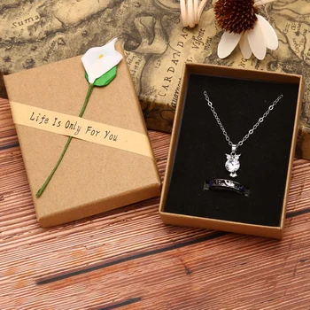 

Creative Jewelry Box Retro Kraft Paper Jewelry Display Box Gift Cardboard Boxes