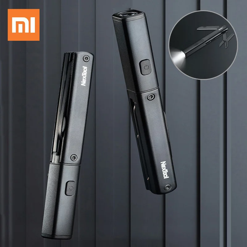 Xiaomi NexTool многофункциональные инструменты 3 в 1 фонарик ножницы нож USB