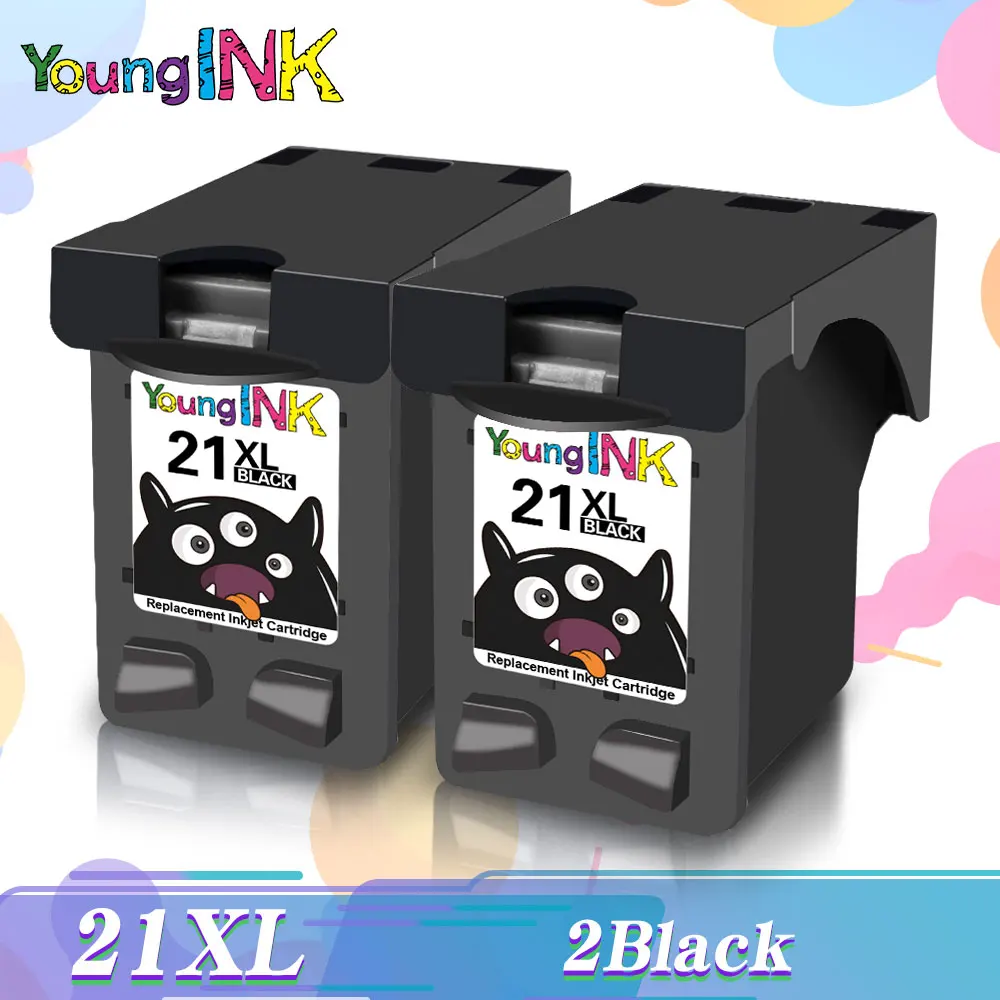 Youognink 1Set Cartuccia Di Ricambio Rigenerata Per Hp 21 Hp 21Xl 22 Xl Per Deskjet Envy D1520 D1550 F2240 F2250 Stampante