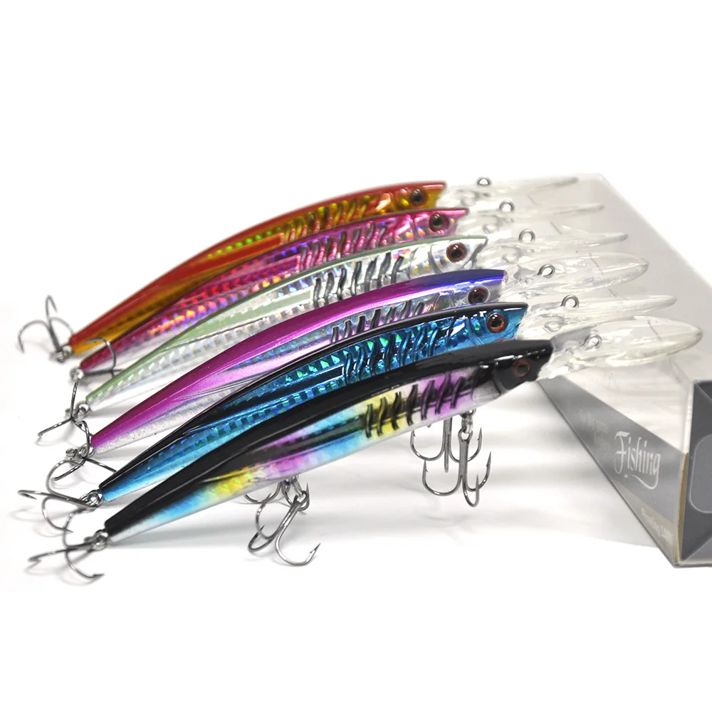 

6 шт., жесткие рыболовные приманки 5,5 дюйма, 12,4 г