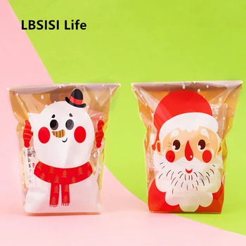 

LBSISI Life 100 Sets Self Standing Clear White Polka Dots Party Christmas Cookies Biscuit Candy Chocolate DIY Food Baking Bags