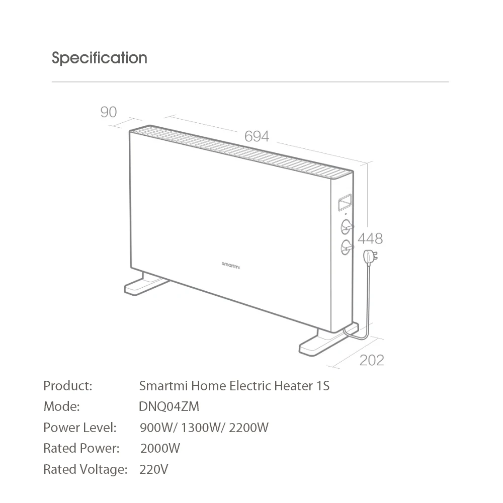 Xiaomi DNQ04ZM Smartmi Electric Heater 1S description image 12