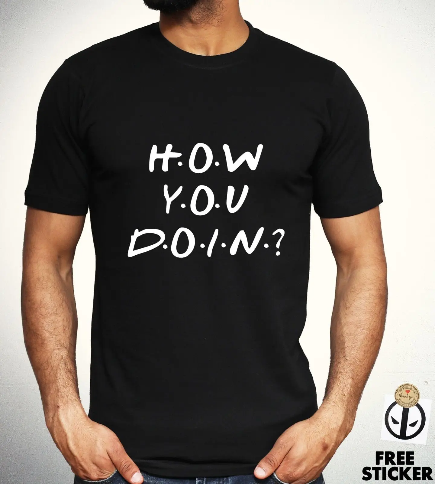 Friends Joey Says How You Doin? T-shirt Funny Comedy Tv Series Novelty Top Mens Comfortable t shirt Casual Short Sleeve TEE | Мужская