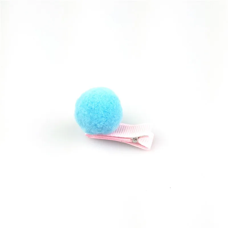 1pcs 5cm Hairpins Snap Hair Clips for Children Girls Hair Accessories Baby Cute Hair Clip Pins Gauze ball Color Metal Barrette - Цвет: C3 light blue