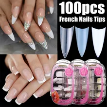 100 шт./пакет поддельные накладные ногти балерина для Неил арта украшения для кончиков ногтей смешанные Стиль накладные гроб рисунки на ногтях наконечники плоские Форма полное покрытие маникюрный набор