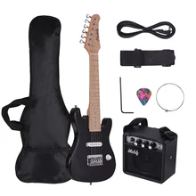 Ammoon-Kit de guitarra eléctrica ST para niños, 28 pulgadas, Mini amplificador, bolsa de guitarra, correa, Cable de Audio para diestros