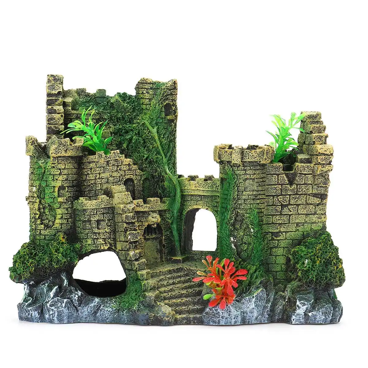

Fish Tank Castle 19 x 8 x14.5cm Retro Resin Aquariums Decoration Ornaments Artificial Landscaping For Aquarium Fish Tank