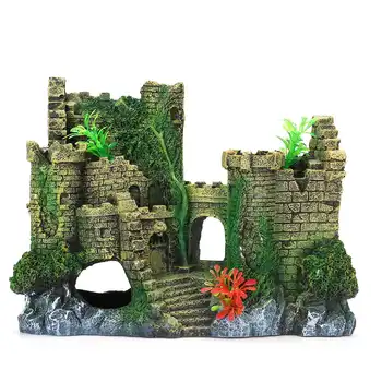

Fish Tank Castle 19 x 8 x14.5cm Retro Resin Aquariums Decoration Ornaments Artificial Landscaping For Aquarium Fish Tank