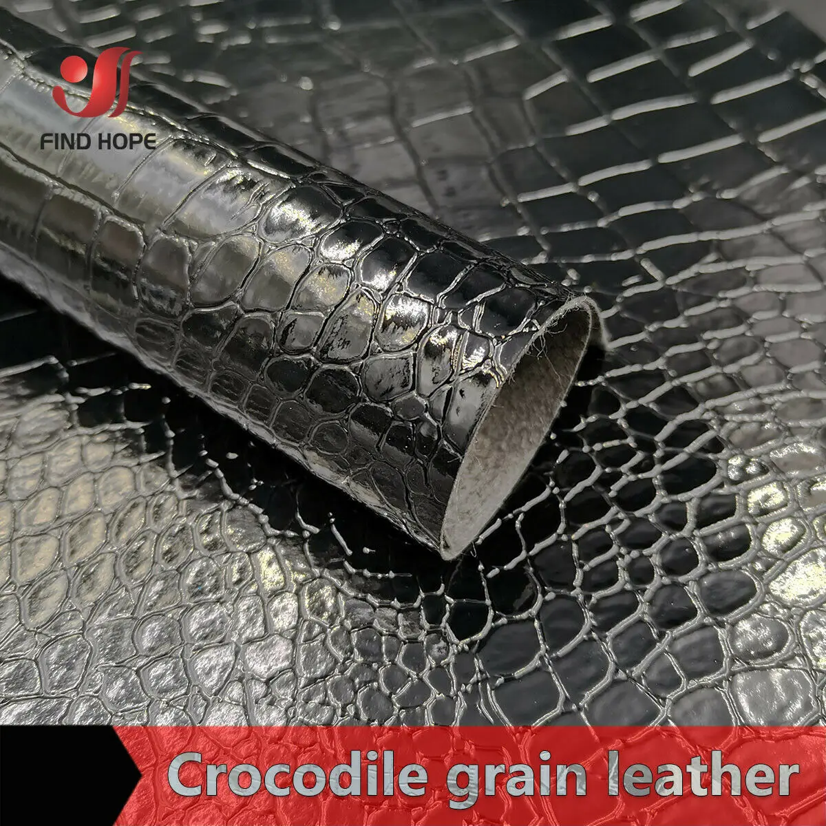 Crocodile PU Faux Leather Fabric Highlight Vinyl Upholstery Finish Marine For DIY Bag Craft Sewing Decor Material
