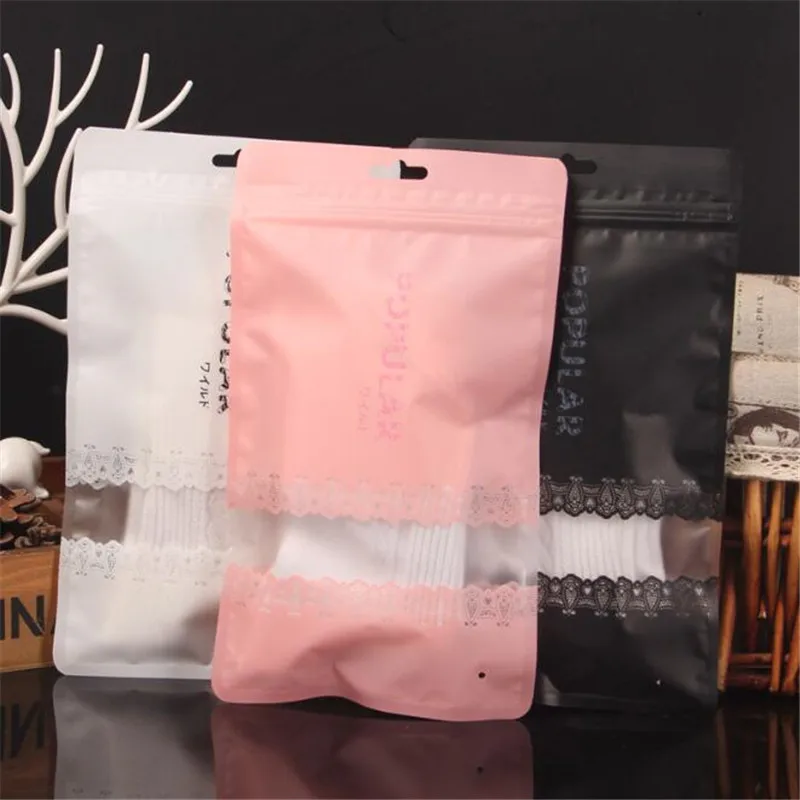 

100Pcs/Lot Socks Packaging Bags Leggings Bras Self-Styled Panties Swimsuit Lace Baby Clothing Towel Bag Window Hang Hole Pouches