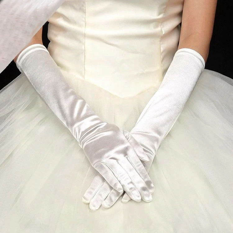 Bridal Gloves with Satin Show Evening Dresses Wedding Dresses Sunscreen Sleeve Wedding Accessories Free Shipping