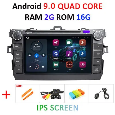 DSP ips экран 4G 64G Android 9,0 AV выход автомобильный dvd-плеер для Toyota corolla 2007 2008 2009 2010 2011 gps навигация ПК - Цвет: 9.0 2G 16G